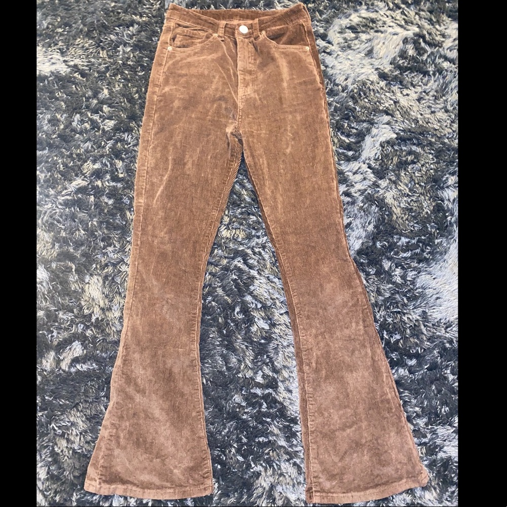 SHEIN XS Brown corduroy flare pants